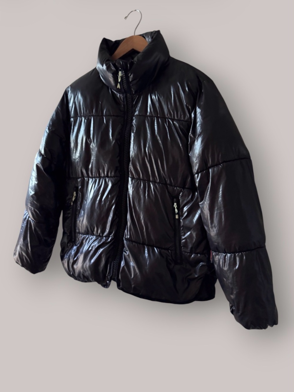 H&M Glossy Black Thermolite Puffer Jacket XS S - Picture 6 of 9